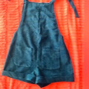 SHEIN Teal Corduroy Overalls